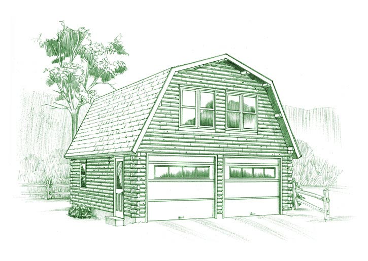 Gambrel Garage Plan Ward Cedar Log Homes Floor Plans