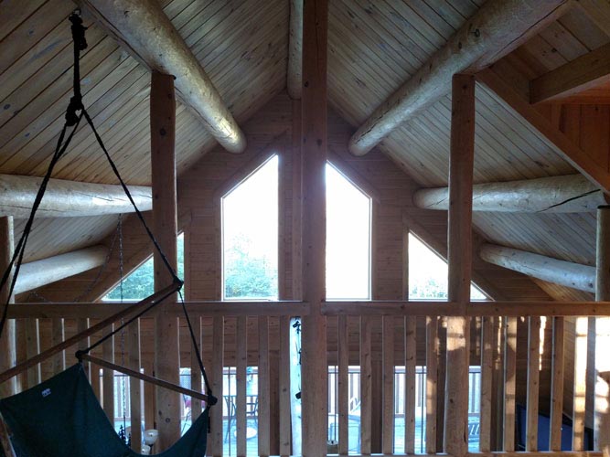 Madison Log Home view from Loft looking out