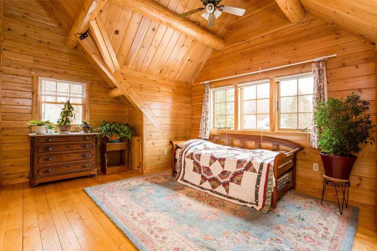 Coopersburg Log Home Loft area with dormer