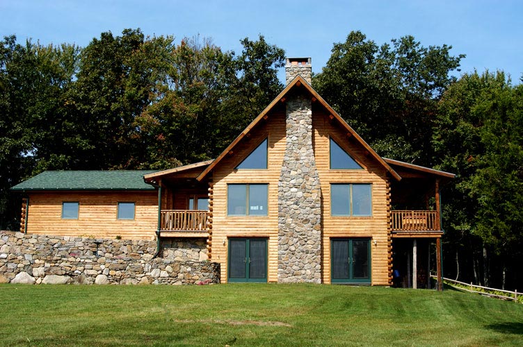 Georgetown log home exterior during the day