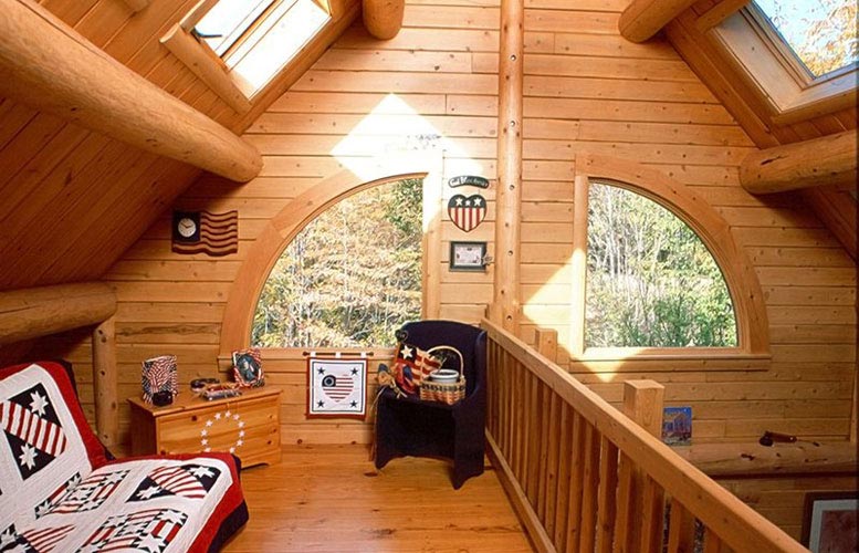 Cozy loft with quarter round windows