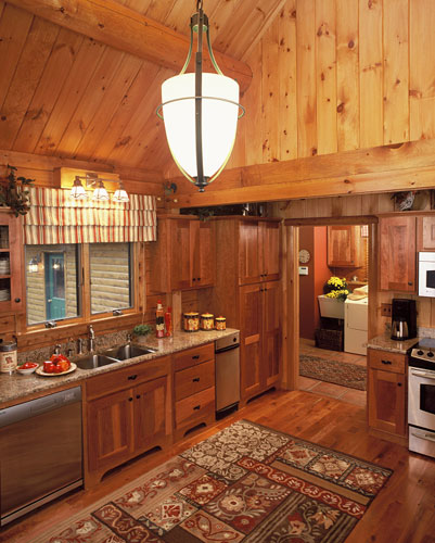 Log home kitchen in Indy