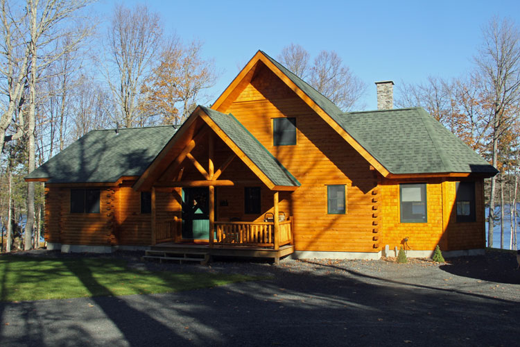 Entry porch to log home