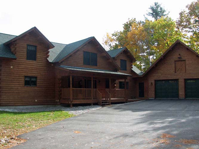 Custom Ward log home with attached garage