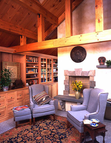 Log Home Hybrid sitting area