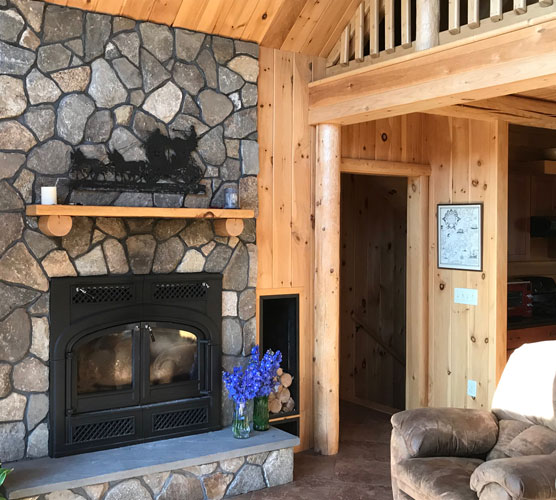 Madison Log Home Fireplace