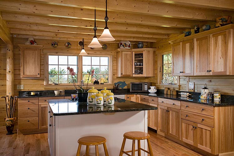 Large log home kitchen