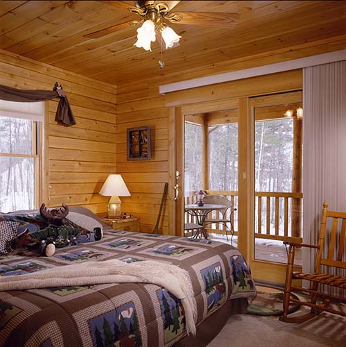 Sebago Lake Log Home Bedroom