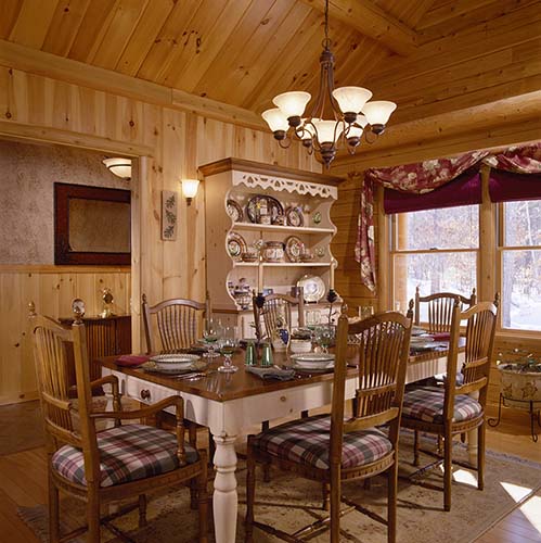 Sebago Lake Log Home Dining Room